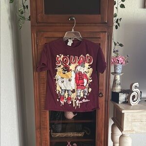 Kids Squad Vintage Graphic T-Shirt - Maroon